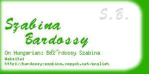 szabina bardossy business card